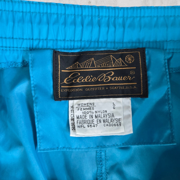 80s Vintage Eddie Bauer Blue Ripstop Windbreaker Jacket Straight Pant Size Large - Picture 11 of 15